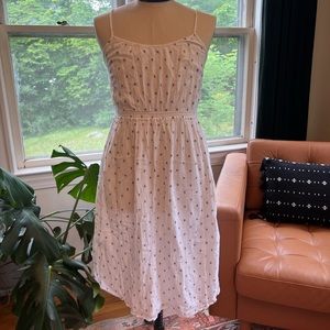 Women’s White Polka Dot Midi Dress